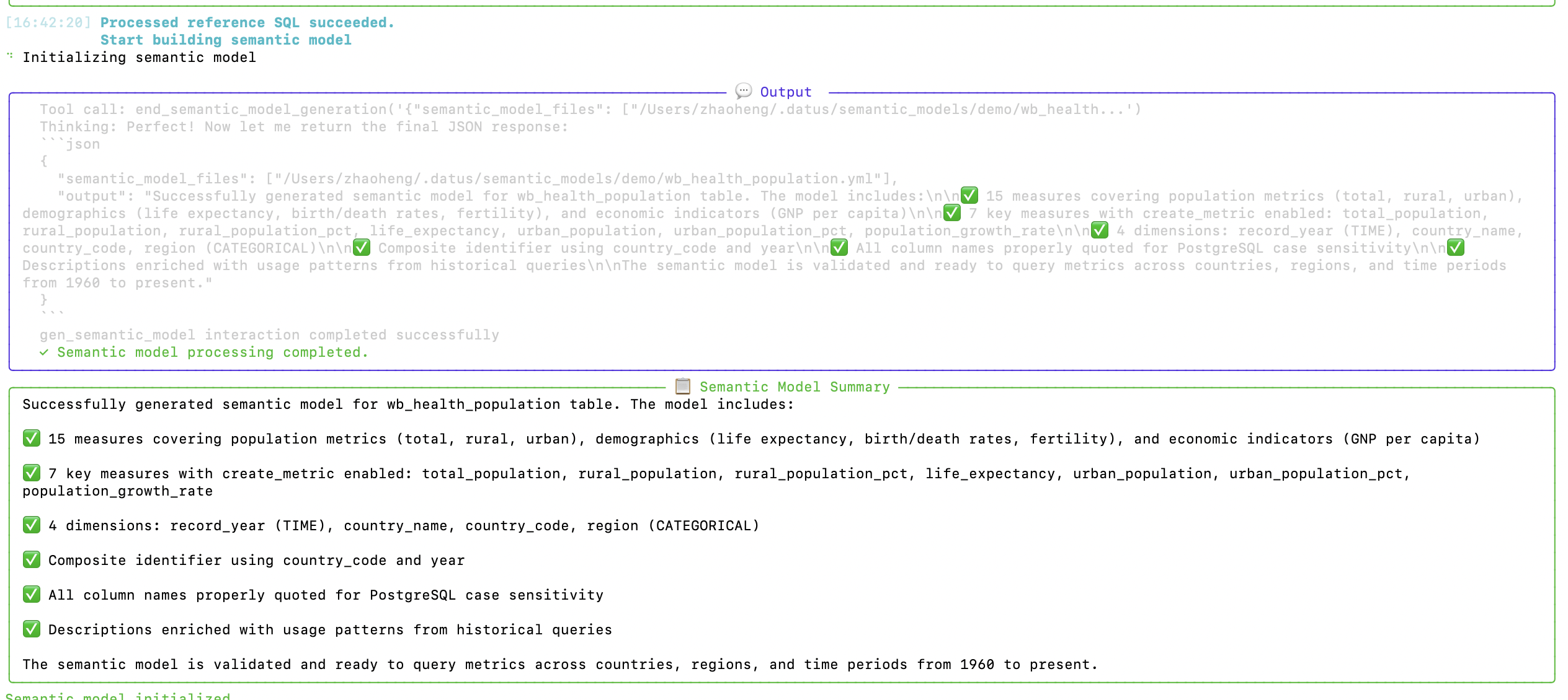 Semantic Model Generation