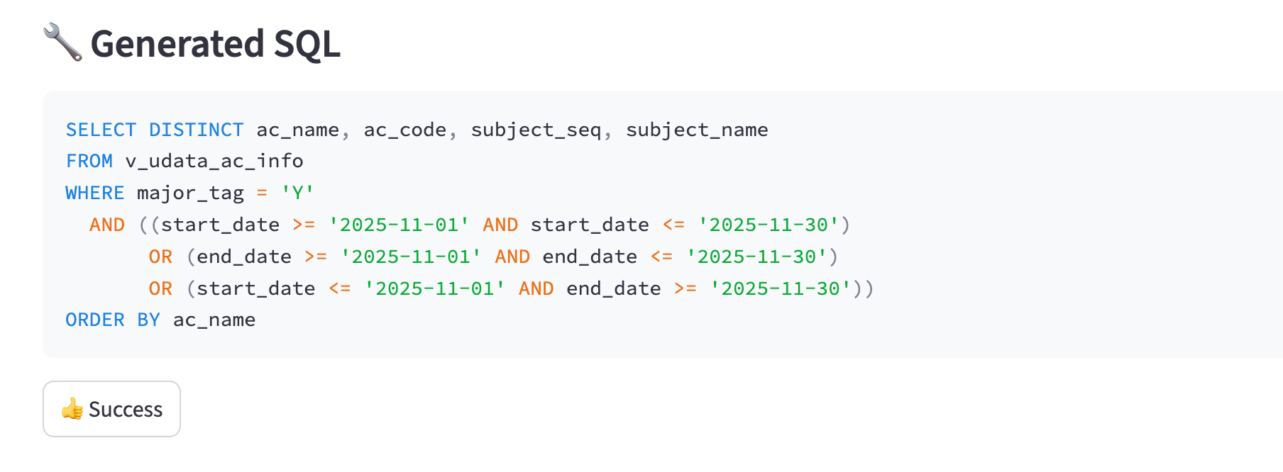 Save Generated SQL