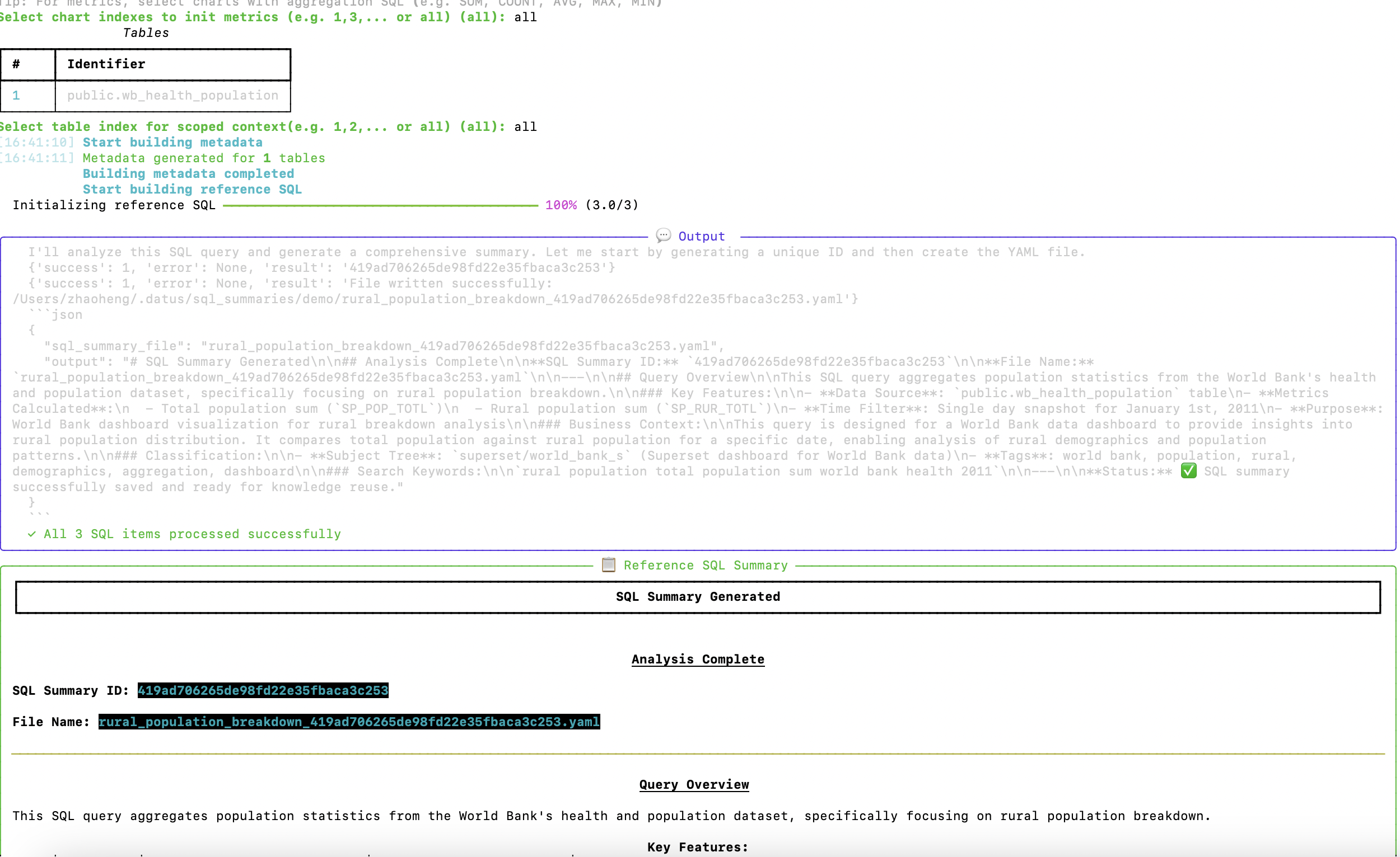 Reference SQL Generation