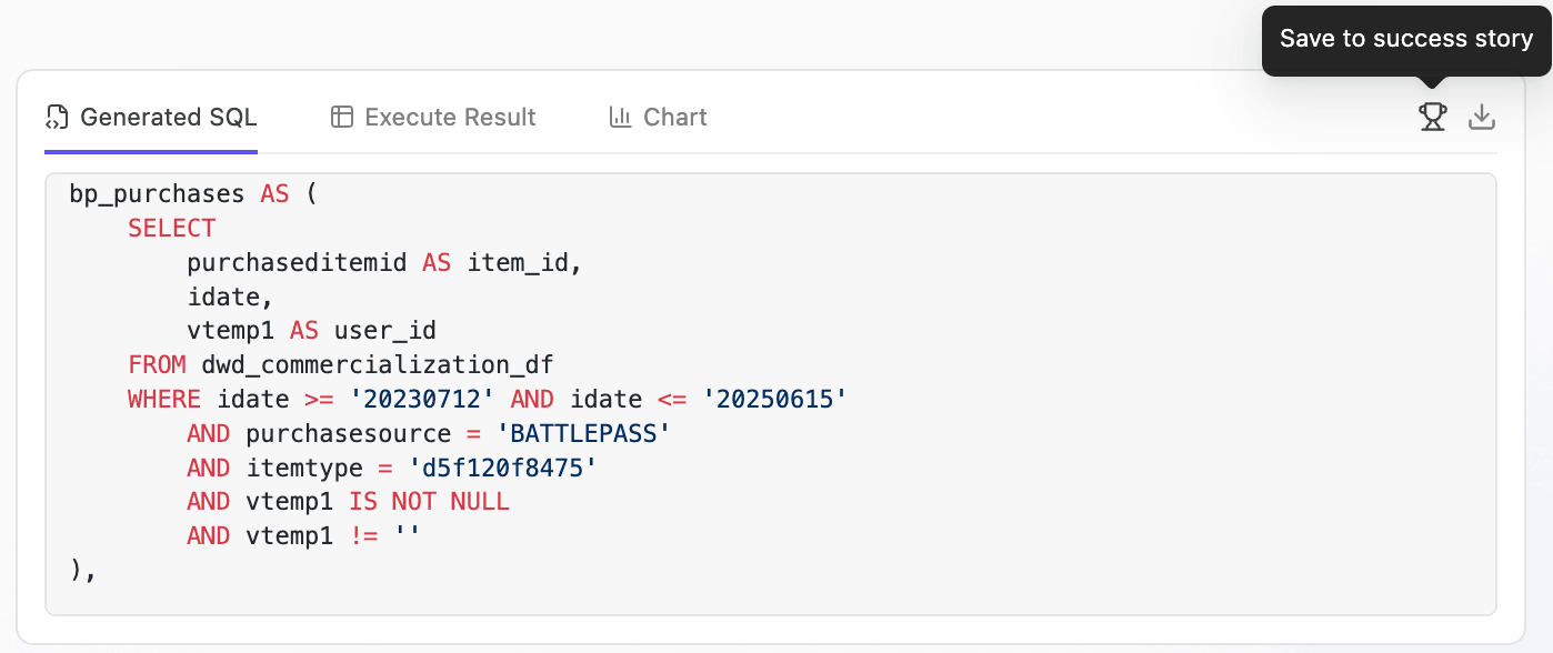 Save Generated SQL